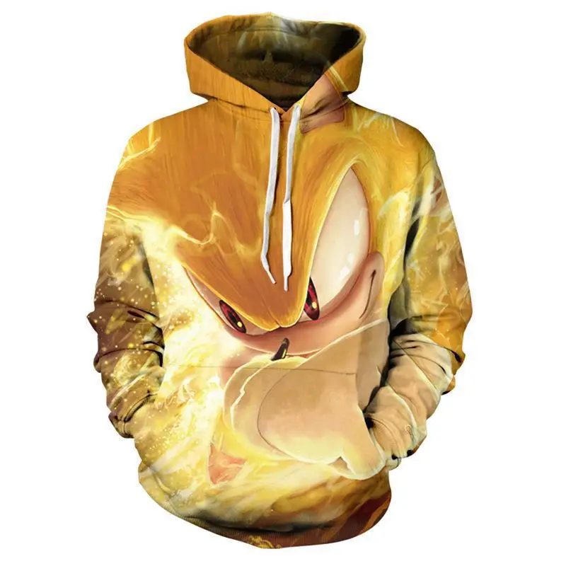 

Boys Girls Sonic Hoodies Long Sleeves Cartoon Sweatshirt Baby Children Clothing Autumn Pullovers 1-16 Years Kids Street Wear