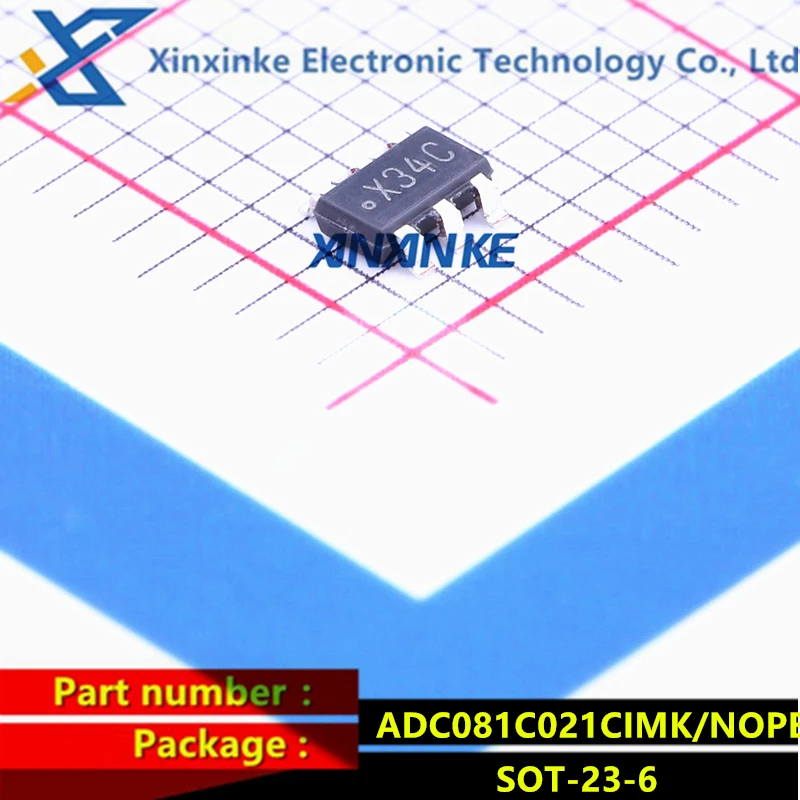 

ADC081C021CIMK/NOPB Mark:X34C SOT-23-6 Analog to Digital Converters - ADC I2C-Compatble 8B ADC Data Converter Brand New Original