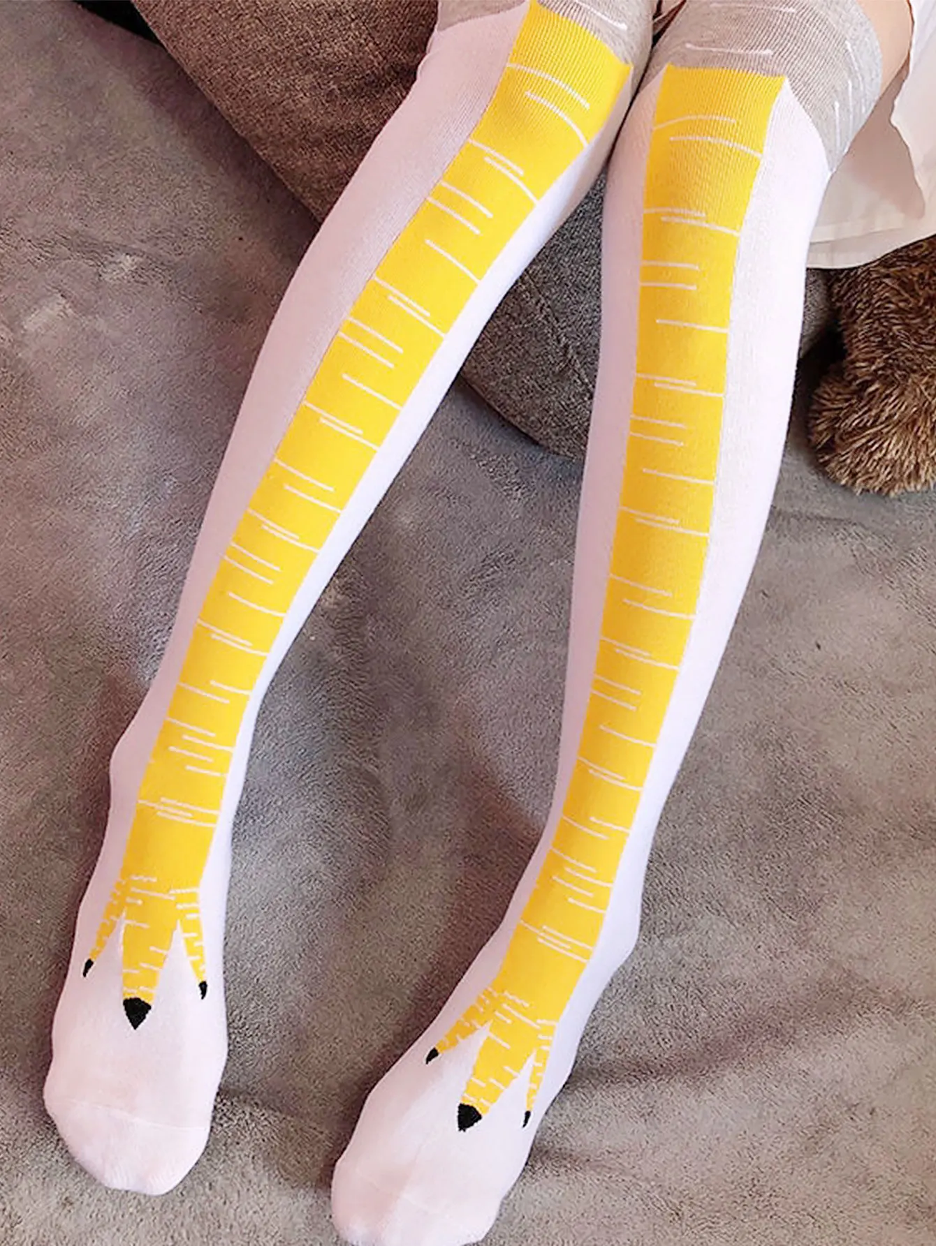 2 пары женских носков с куриными лапками забавные гольфы носки до середины икры