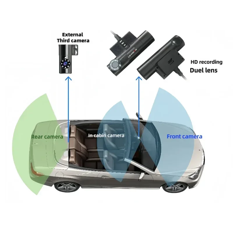 LS VISION 2-канальная Wi-Fi GPS автомобильная система Dual Len HD видеорегистратор для