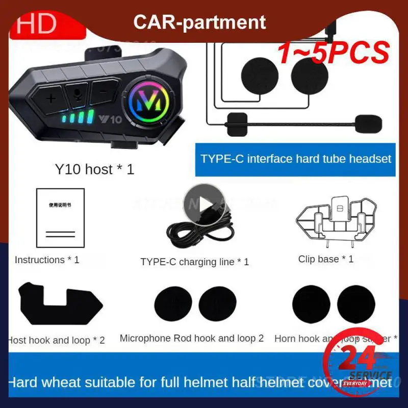 

Bluetooth-гарнитура Kebidumei Y10 мотоциклетная водонепроницаемая, 2000 мАч, 1-5 шт.