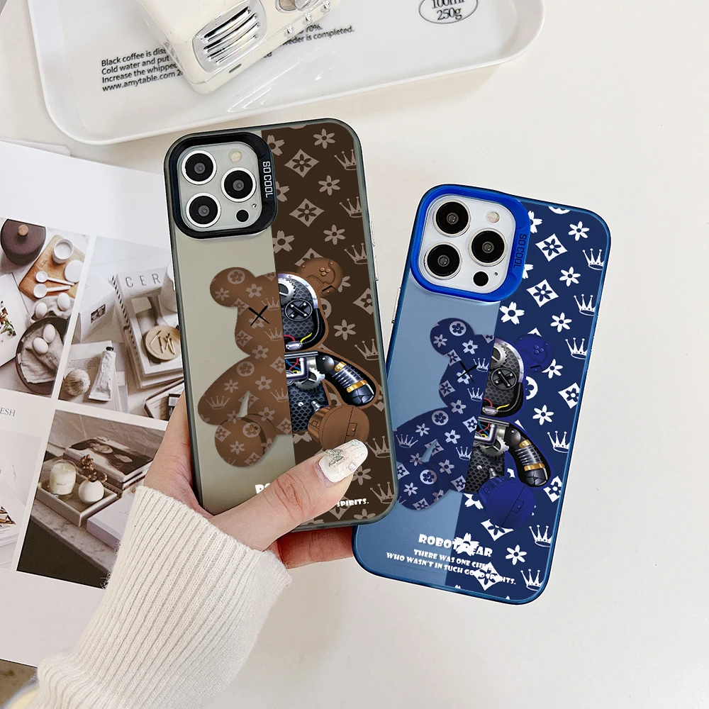 Модный мультяшный робот медведь телефон планшетофон Infinix Hot 8 9 10 12 20 30 30i Play Smart 5 6 7