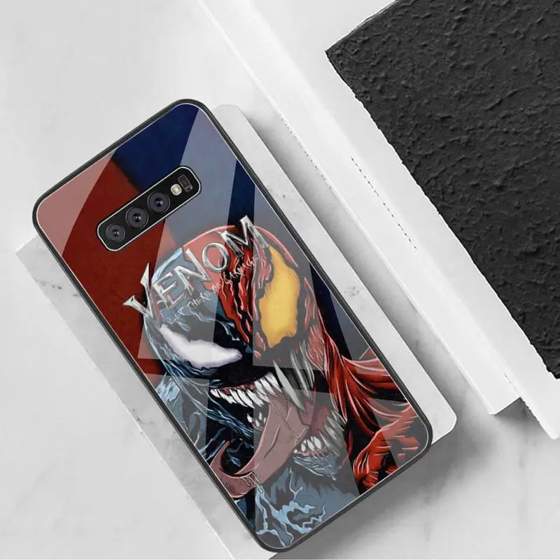 Marvel Hero Venom Phone Case Tempered Glass For Samsung S20 Plus S7 S8 S9 S10 Note 8 9 10 Plus