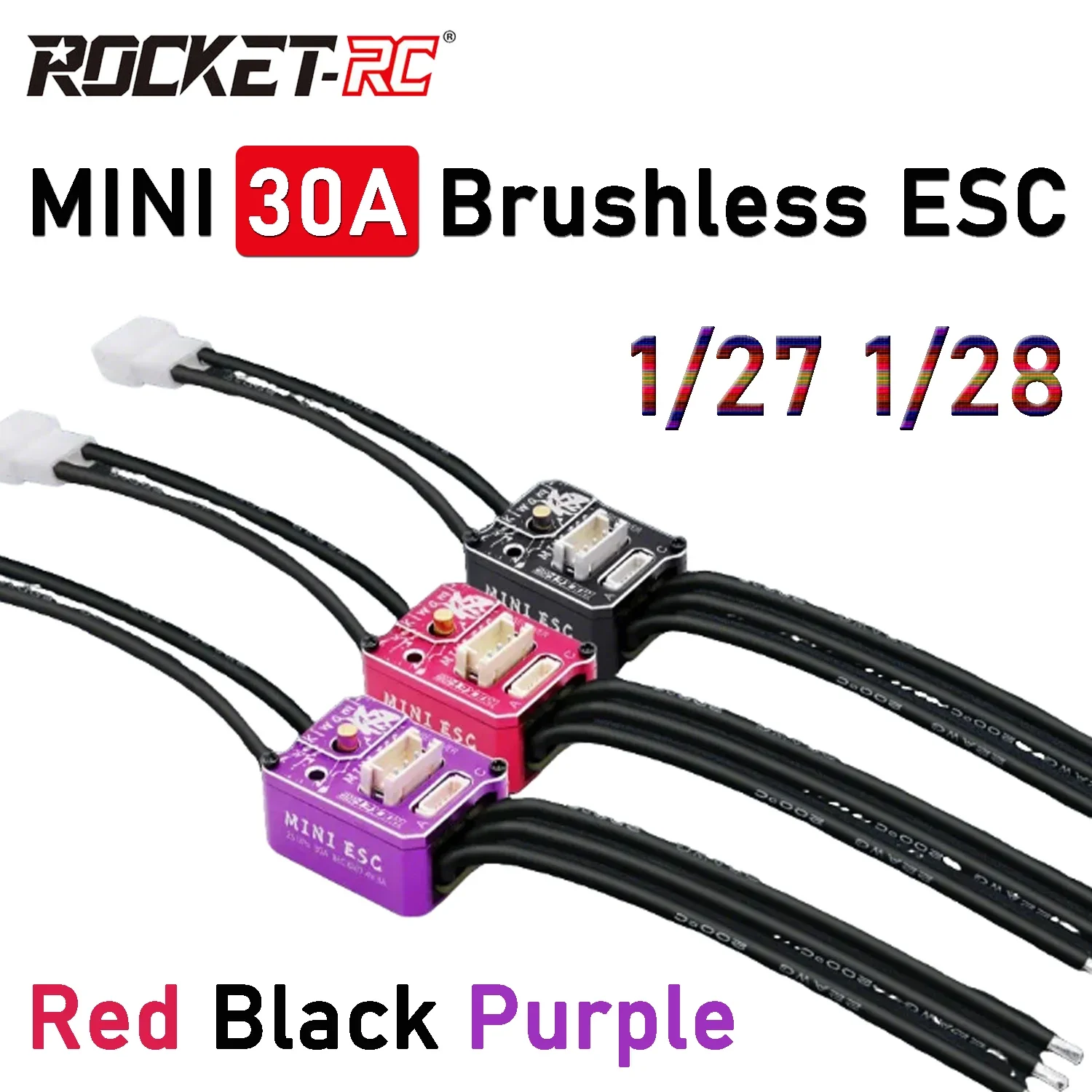 Фото Бесщеточный регулятор скорости UniFlyROCKET-RC KIWAMI MINI 30A ESC 2S LIPO для моделей мини-машинок RC Mosquito 1/27 1/28, аксессуар для модернизации №2