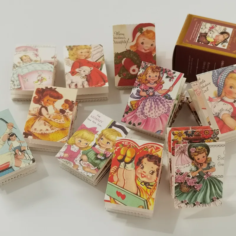 

100pcs Vintage Memo Pad Material Paper Textured Paper Fairy Tale Cute Cartoon Stationery Scrapbooking Card Junk Journaling