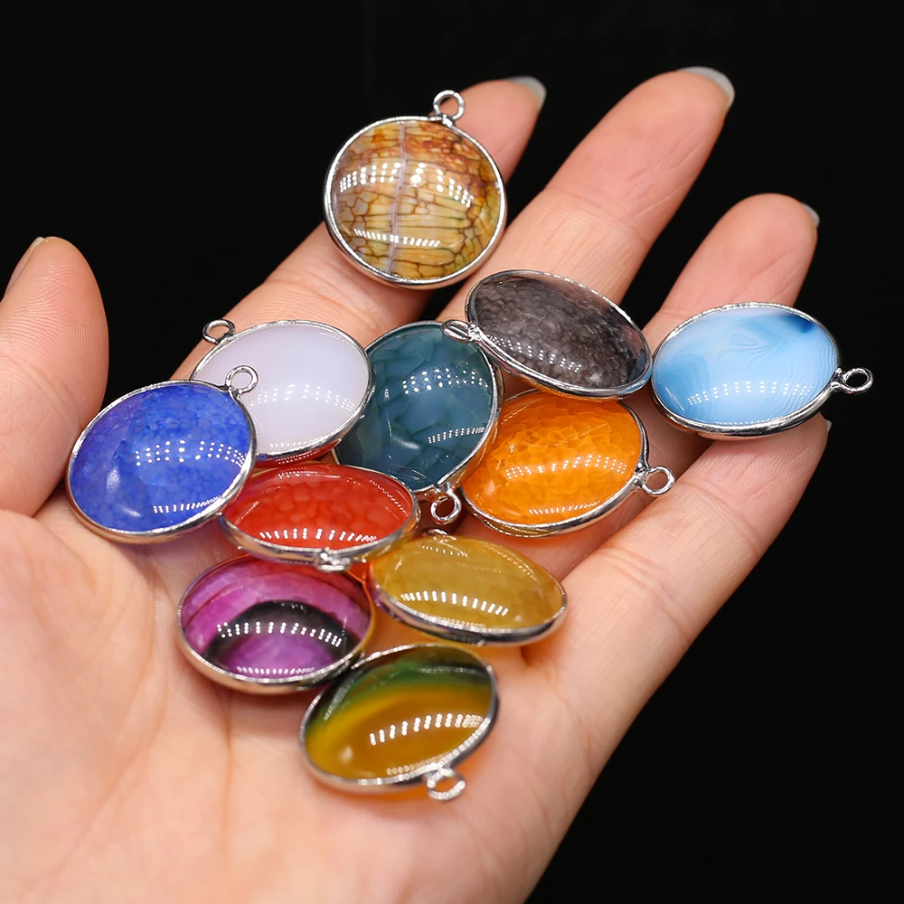 

Серьги-подвески из натурального камня, ювелирные украшения из дракона в полоску, агата, аксессуары «сделай сам» для браслета, сережек, ожере...