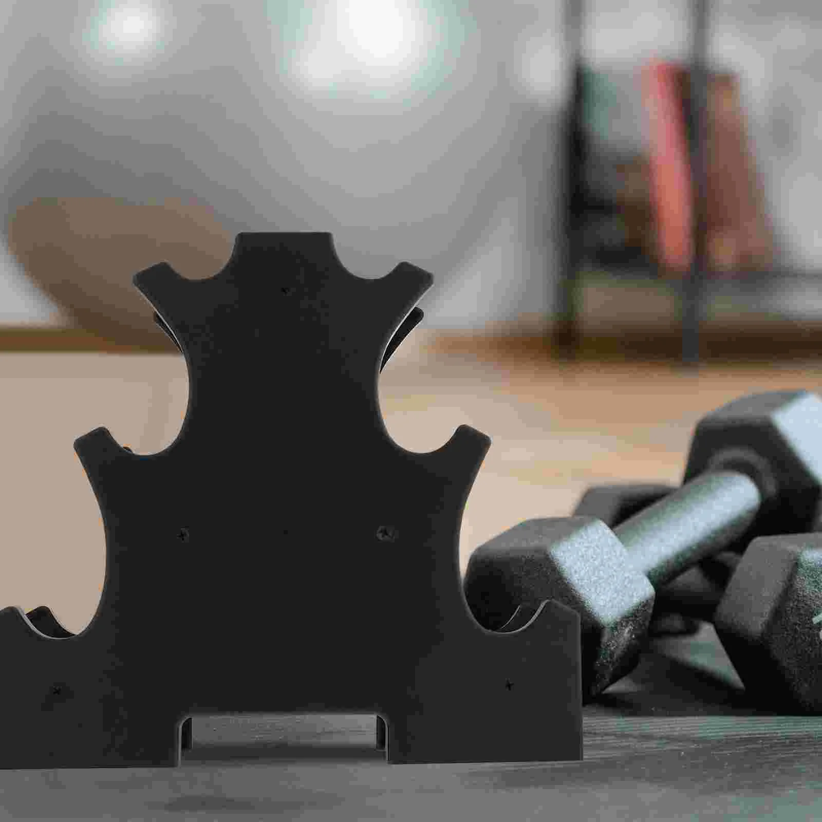 

2pcs Plastic Dumbbell Storage Racks Vertical Dumbbell Stands for Home (Black)