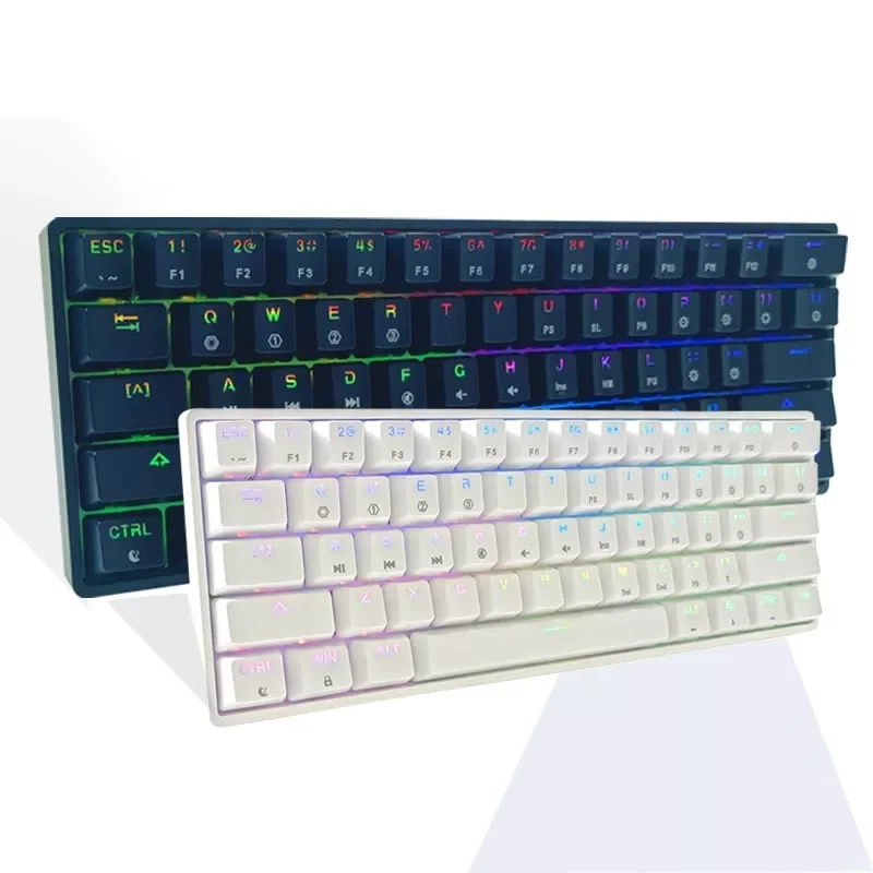 

New GK61 Gamer Mechanical Keyboard Hot Swap RGB Backlit Mini Gaming Keyboard Gateron Yellow For Tablet Phone IPad SK61