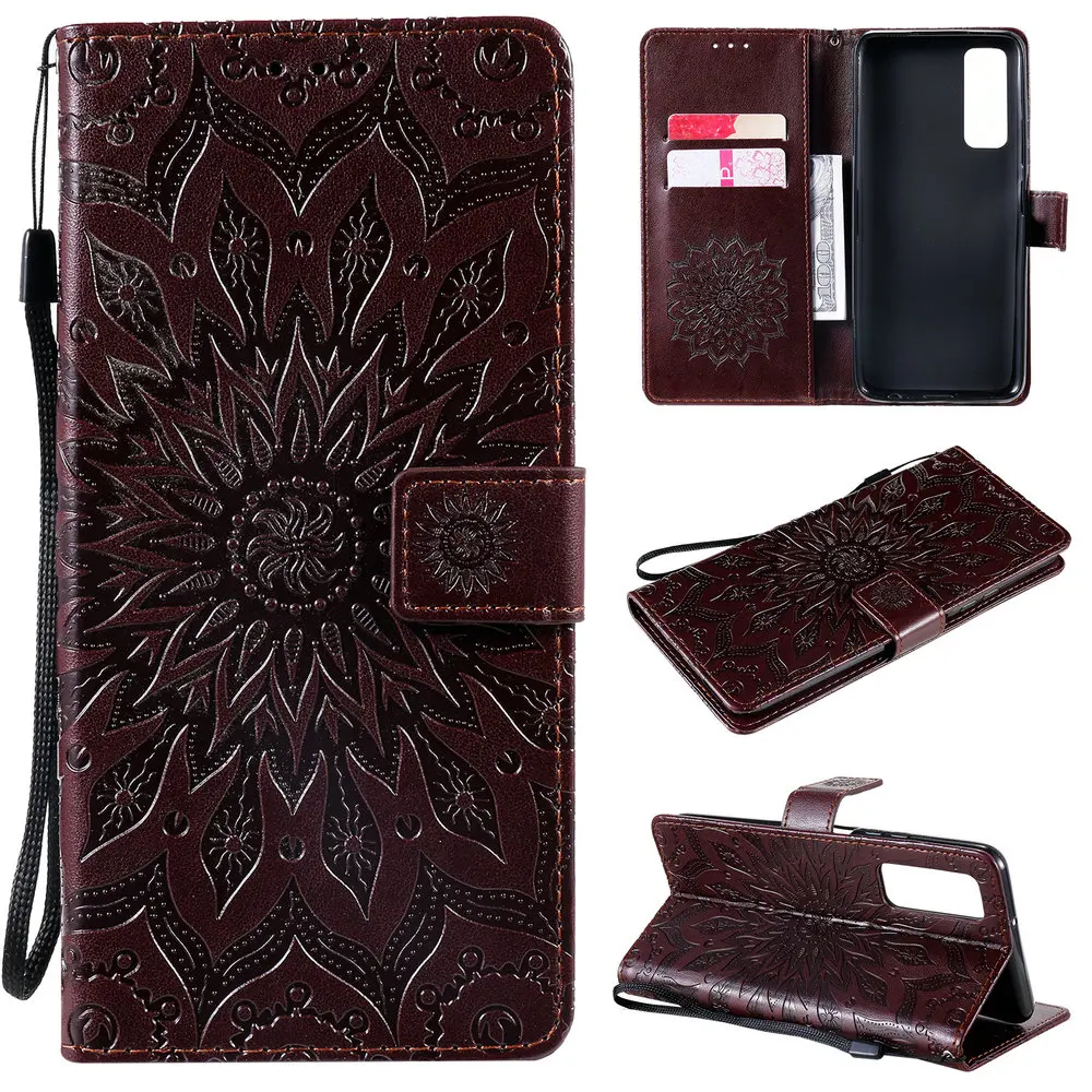 

For Huawei P Smart 2021 Embossed Flip Case 3D Print Leather 360 Protective Phone Shell for Huawei P Smart2021 Case Shockproof