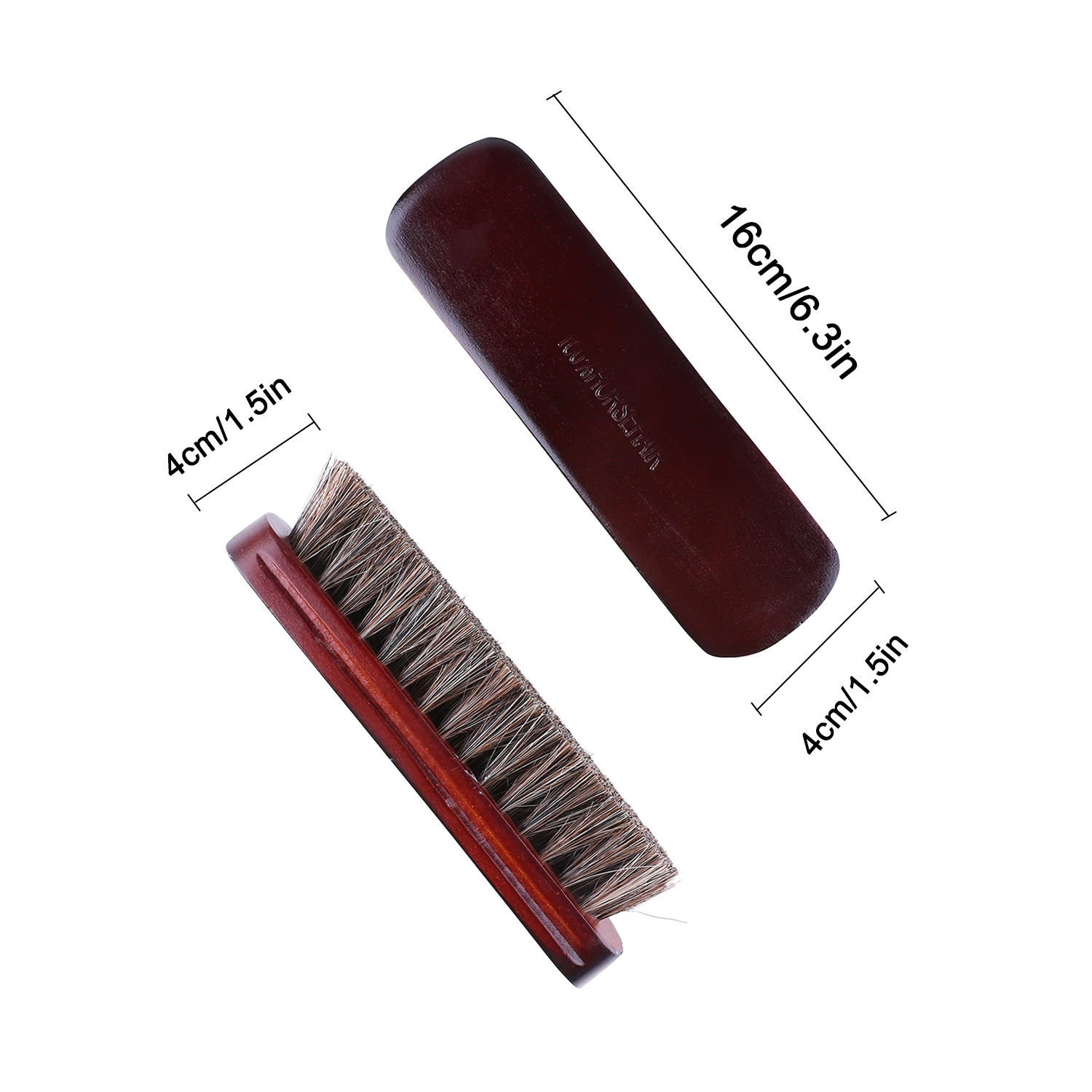 2PCS Horsehair Shoe Brush Scraping Tool With Horsehair Brush For Boots Shoes And Other Leather Waxing Polishing Dusting Care