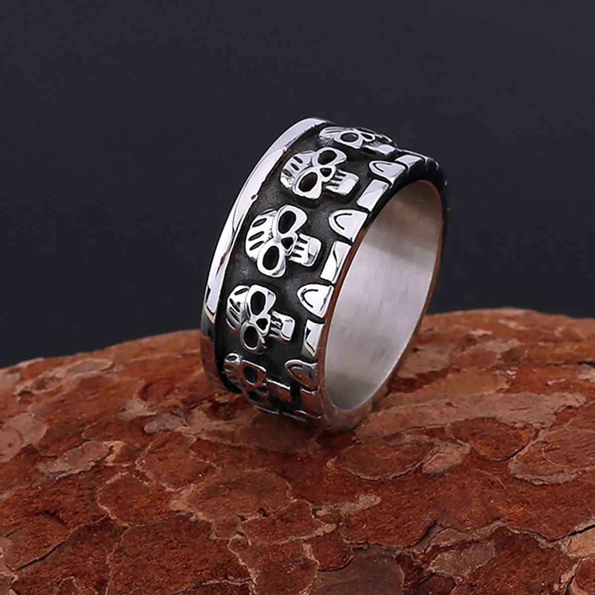 

316L Men's Stainless Steel Viking Ring Nordic Men's Vintage Skull Pattern Ring Jewelry Party Accessories Fashion Amulet Gift