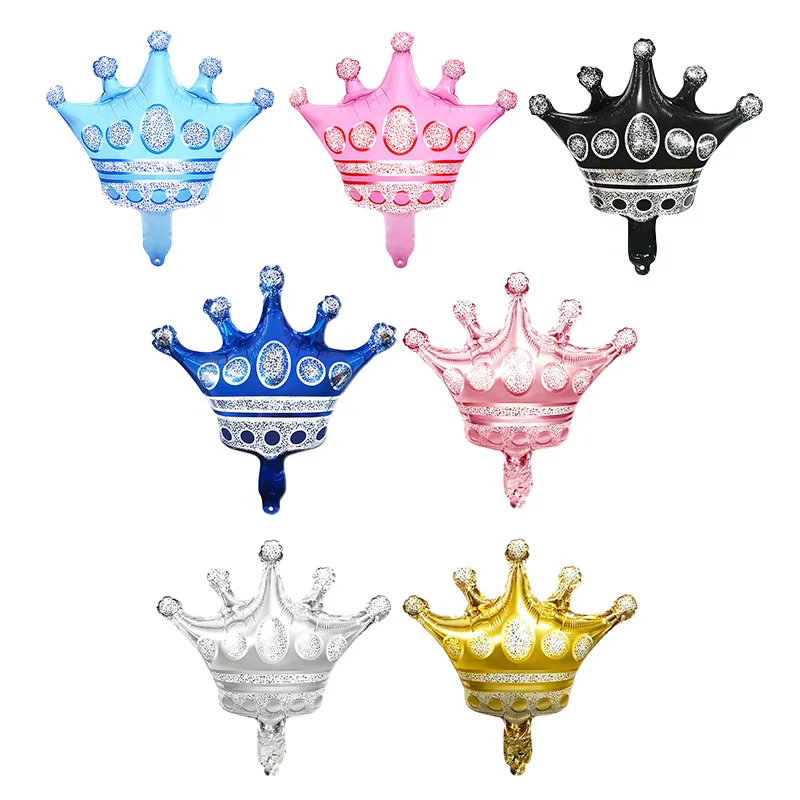 

50pcs Mini Crown Foil Balloons Princess Prince Blue Pink Black Gold Air Ballon Wedding Birthday Party Decorations Kids Shower