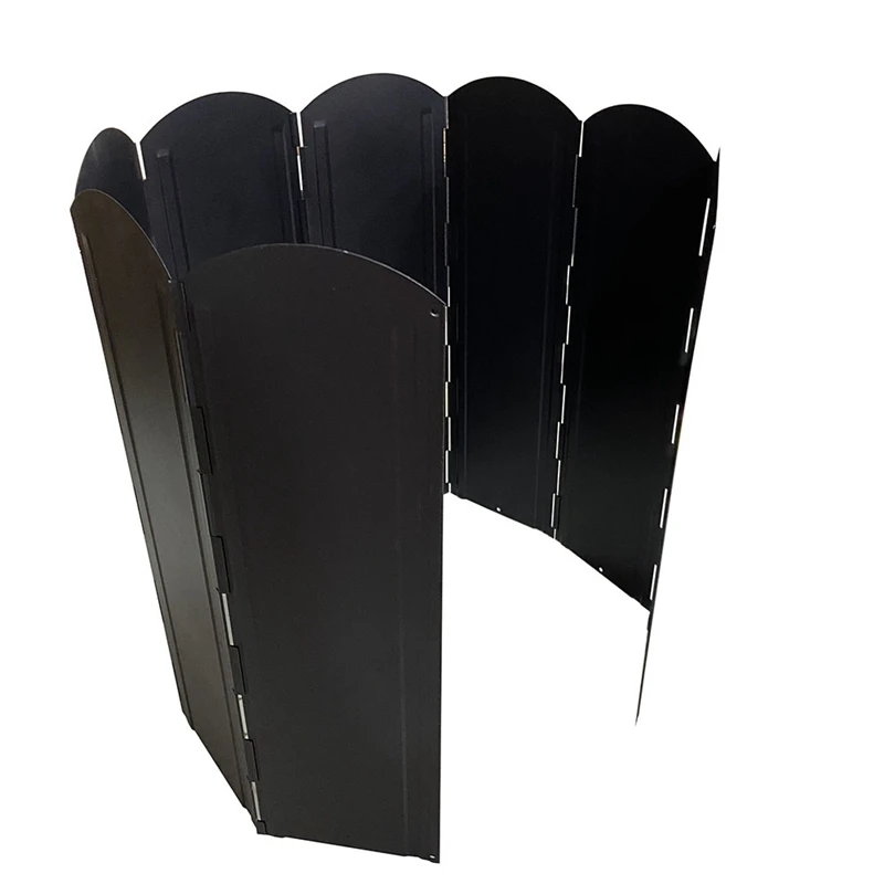 

Top!-Folding Outdoor Stove Windscreen Camping Stove Wind Screen 8 Plates Stove Windshield For Camping Picnic Cooking