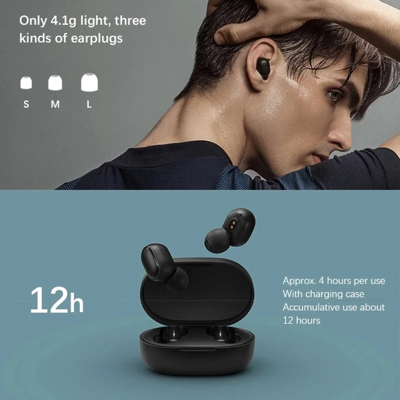 xiaomi redmi airdots 2 earphones mi original xiaomi true wireless headphones bluetooth air dots headset tws earbuds control free global shipping