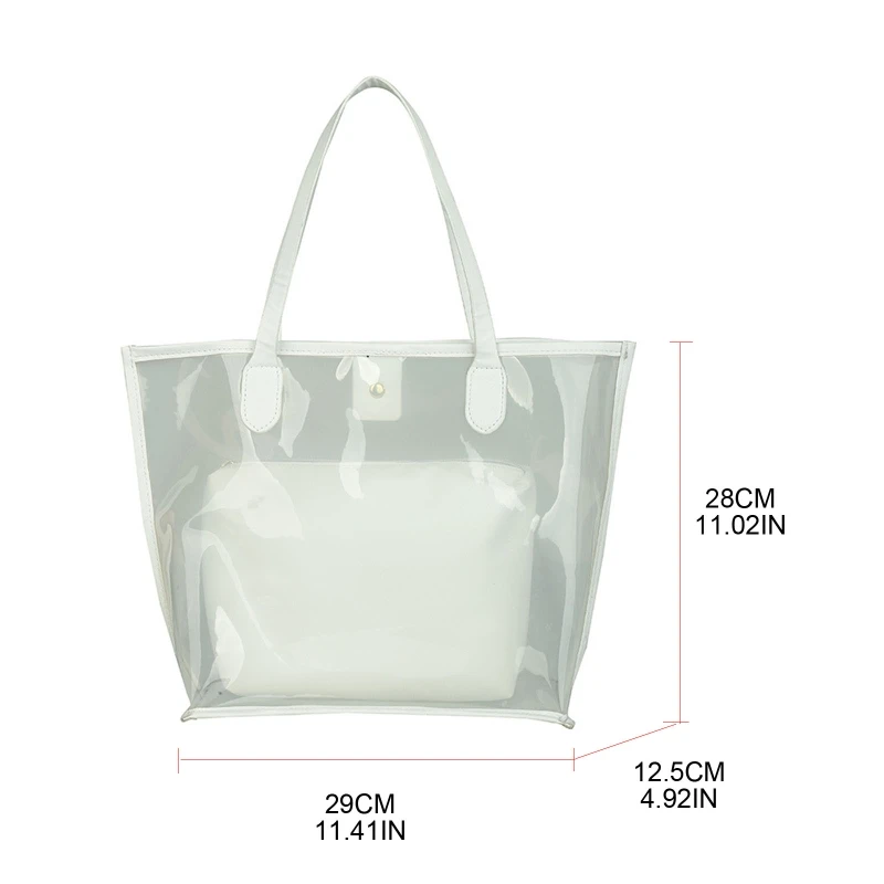 

28GD прозрачная сумка через плечо для стадиона, спортзала, безопасности, эстетическая Сумка-тоут, ручная сумка для женщин, подростков, путешес...