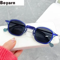 boyarn new gafas de sol metal hybrid sunglasses korean fashion small square glasses steampunk tide photography with sunshade sun