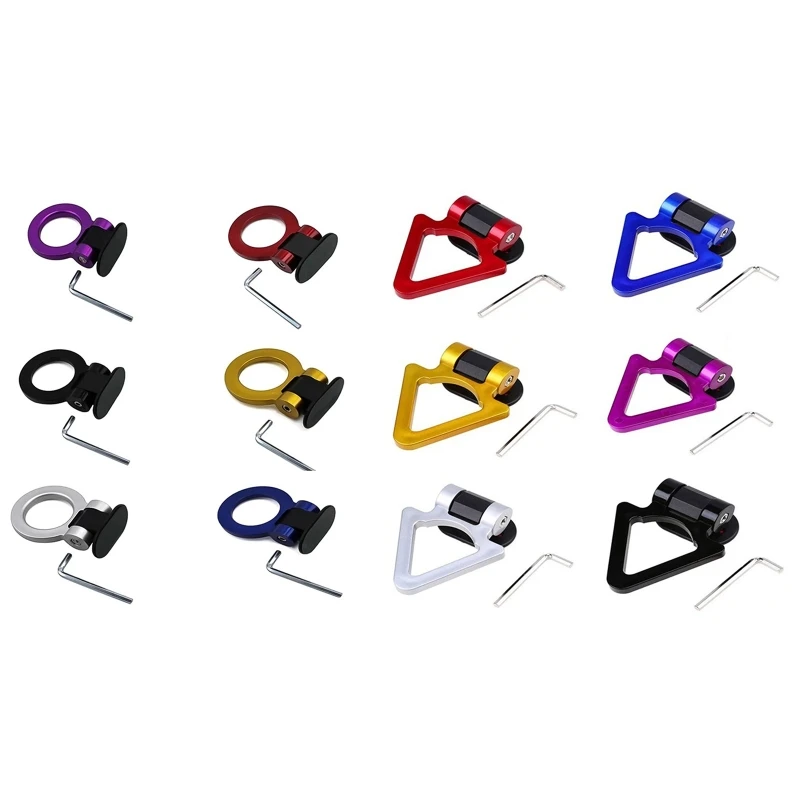 

X37F Universal Red Ring Shaped Car Tow Hook Decor Bumper Trailer Sticker Adorn ABS Plastic Auto Towing Hooks