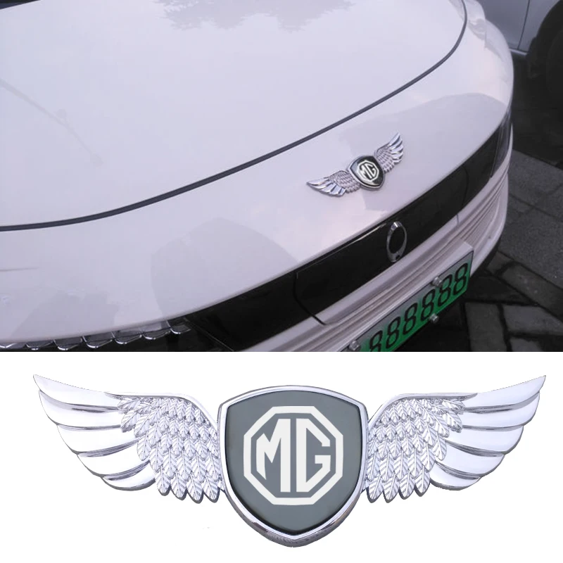 

Металлическая Наклейка на переднюю капот автомобиля, наклейки в форме крыльев, эмблема для гаража Морриса MG TF ZR ZS ES HS EZS GS MG3 5 6 7, автостайлинг
