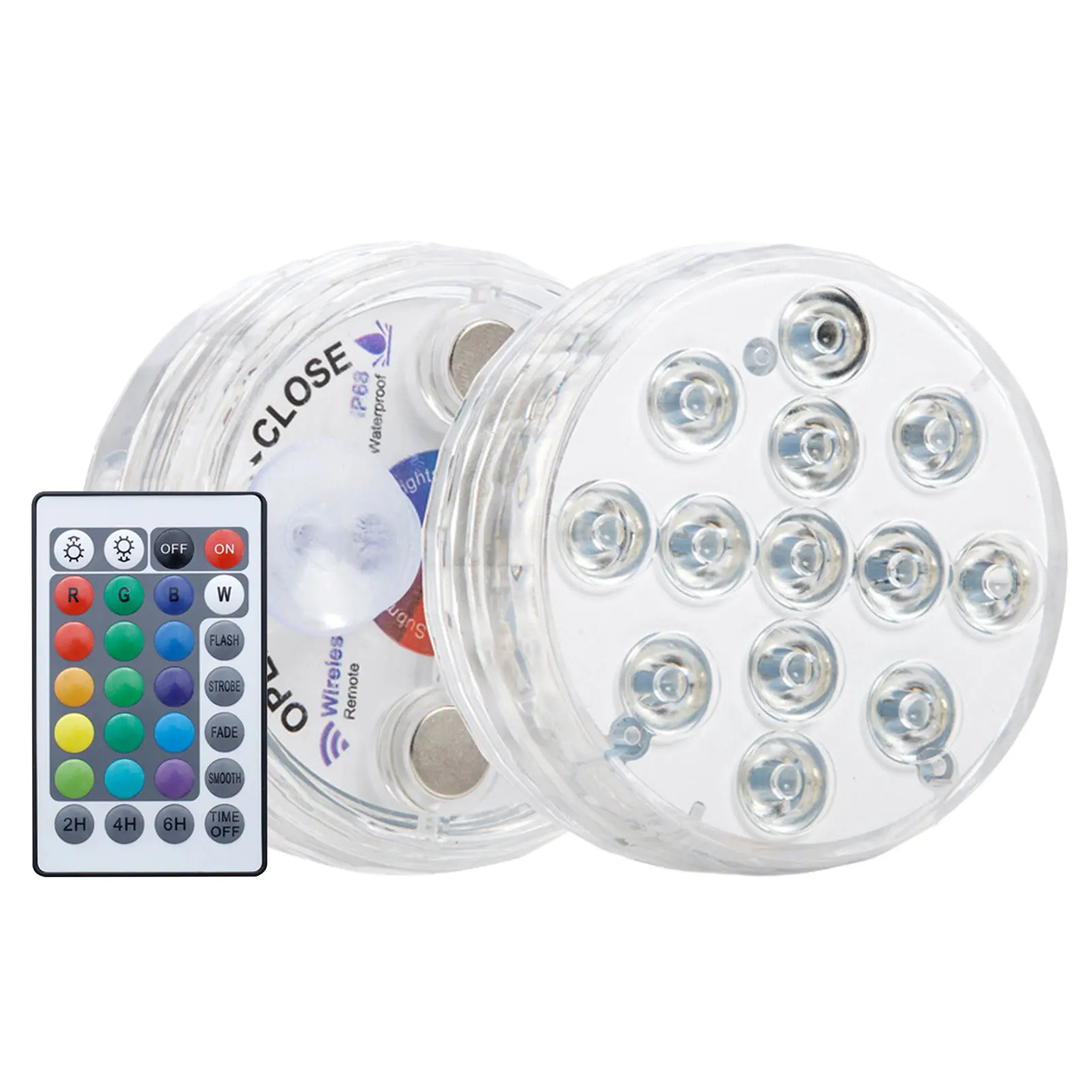 

Submersible LED Lights IP68 Waterproof Submersible LED Lights IP68 Underwater Led Magnetic Suction Cups Timer For Pond Bath