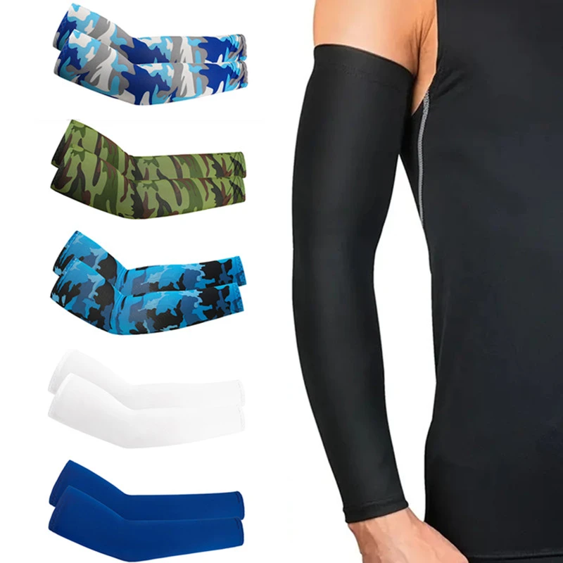 

Cool Arm Sleeve Cover for Men Women Outdoor Sun Protection Ice Sleeve Sunscreen Arm Guard for Basketball Running Bodybuilding