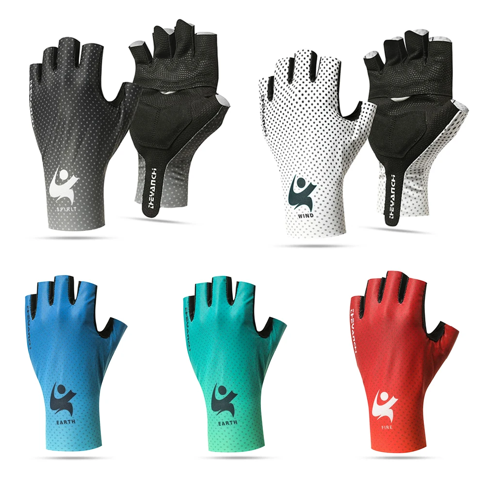 

Summer Ice Silk Cycling Gloves MTB Road Bike Half Finger Gloves Shock-absorbing Anti-slip Bicycle Ridding Sports Short Gloves