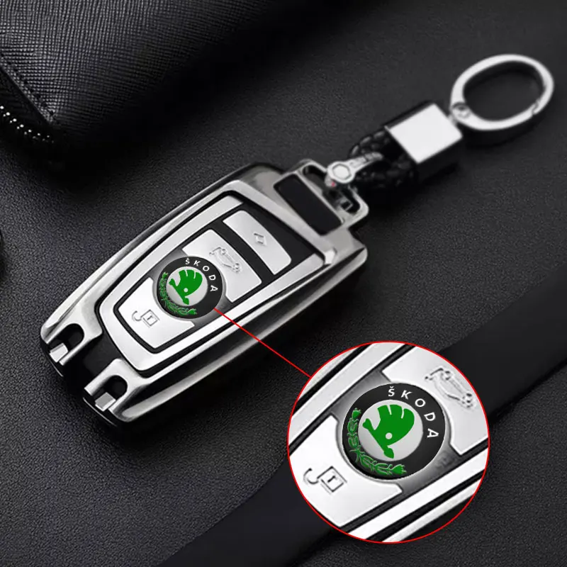 

10Pcs 14mm Aluminum Car Remote Key Shell Emblem Sticker Logo Decals for Skoda Octavia Fabia Kamiq Kapoq Kodiaq Rapid SCALA