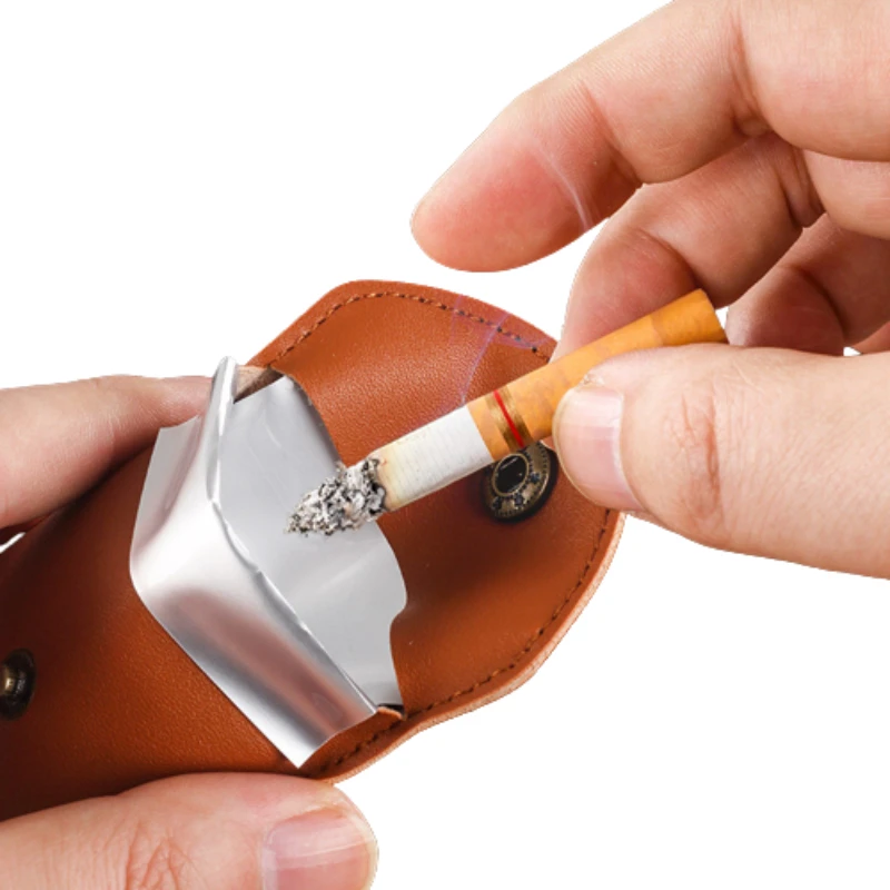 

Portable Ashtray Environmental Leather Ashtray Bag Smoking Accessories Smoking Cigarette Filters Lighter Gadget