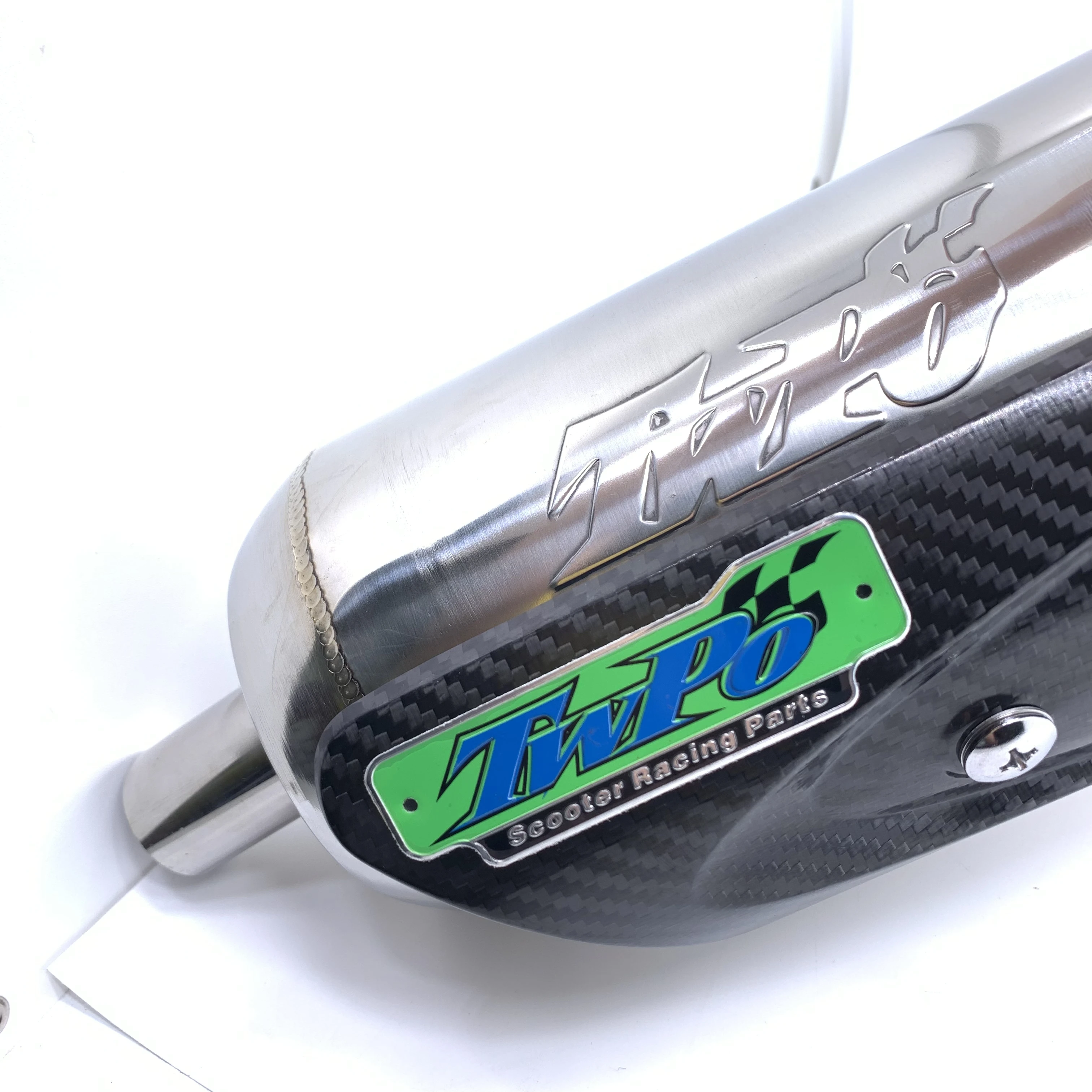 Белая выхлопная труба TWPO из нержавеющей стали для GSR Suzuki V125 может быть сочетается