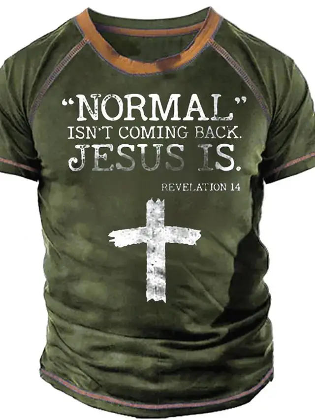 

Men's T Shirt 3D Print Graphic Letter Crew Neck Casual Everyday Print Short Sleeve Top Fashion Retro Classic Comfortable Summer