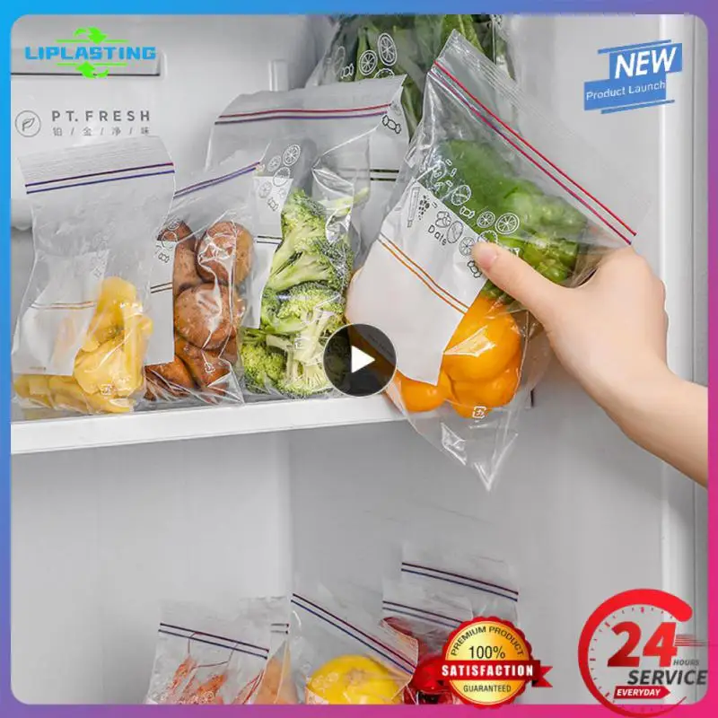 

Portable Refrigerator Storage Bag Transparent Zip Lock Bag Food Preservation Bag Kitchen Accessories Self-sealing Bag Universal