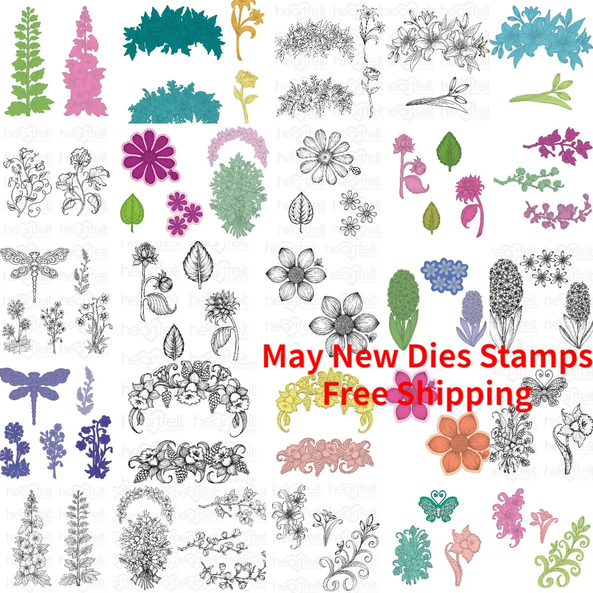 

Flower Leaf Dragonfly 2023 New Metal Cutting Dies Stamps Stencil Scrapbook Embossed Paper Card Album Craft Template DIY Handmade