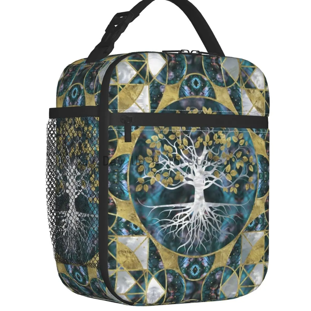 

Tree Of Life Marble And Gold Insulated Lunch Bag Women Portable Vikings Yggdrasil Thermal Cooler Bento Box Beach Camping Travel