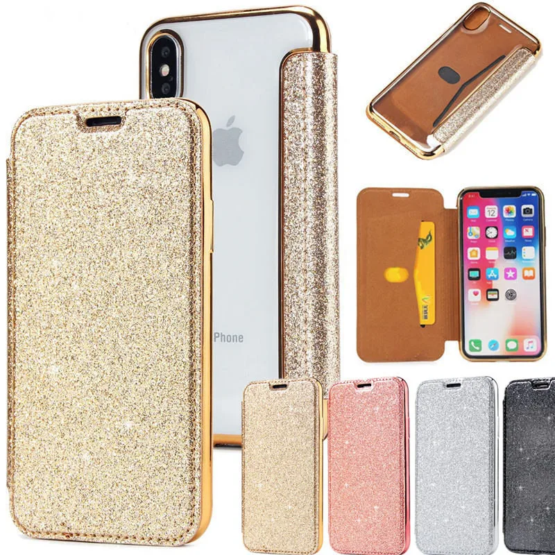 

Bling Luxury Slim Book Leather +TPU Wallet Flip Case For iPhone 14 Pro 6 6S Plus 7 Plus 5 SE Cover for iphone 8 plus X XS XR