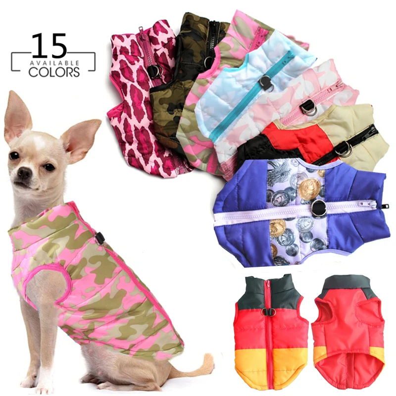 

New Pet Clothes Puppy Outfit Vest Warm Dog Clothes For Small Dogs Winter Windproof Pets Dog Jacket Coat Padded Chihuahua Apparel
