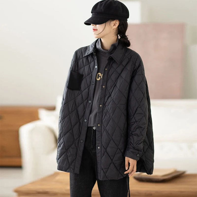 Lagabogy 2023 Осень-Зима Женская ультра тонкая 90% белая куртка на утином пуху