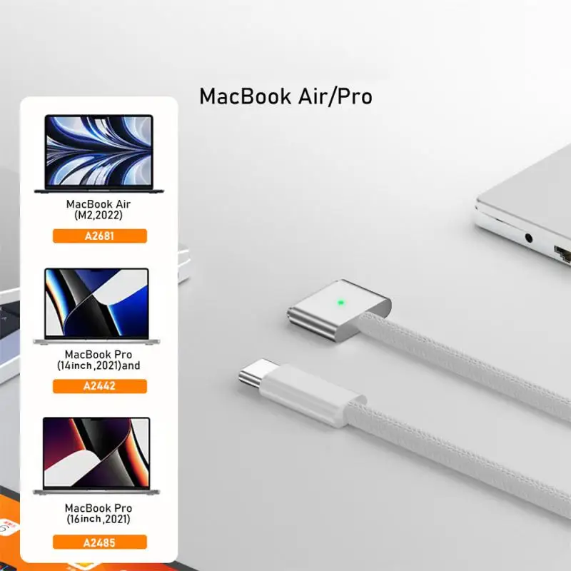 

Адаптер зарядного кабеля USB -C мама-магнит 1/2 для Macbook Retina Air A1465 A1466 A1398 A1425 A1502 Адаптеры кабель