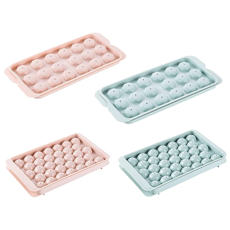 

4 Pack Ice Square Tray,with Lids,Stackable Ice Trays,Ice Square Mold,for Wine Fruit Chill Drink(18 Grid & 33 Grid)