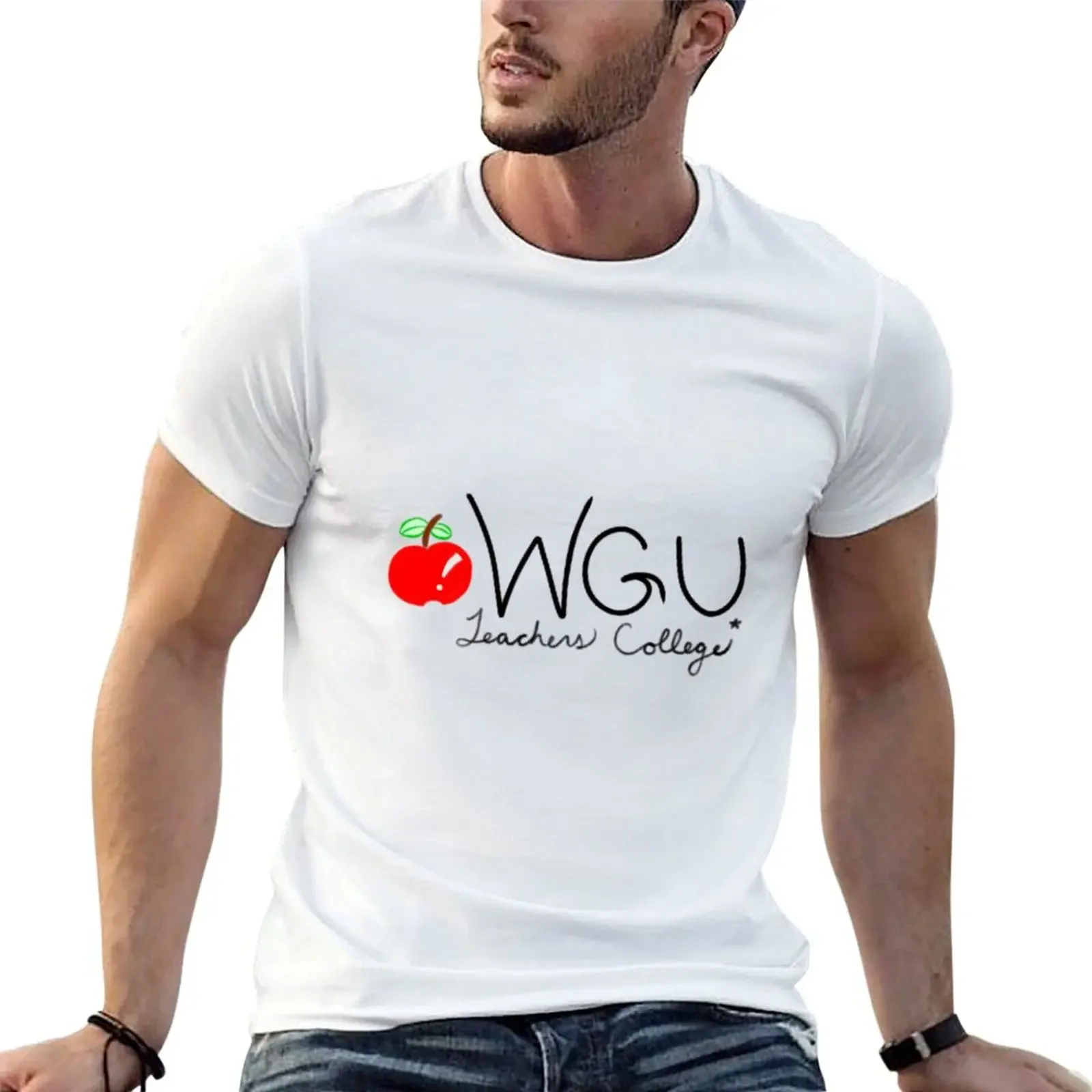 Футболка WGU Teachers College винтажная футболка с рисунком простые мужские высокие