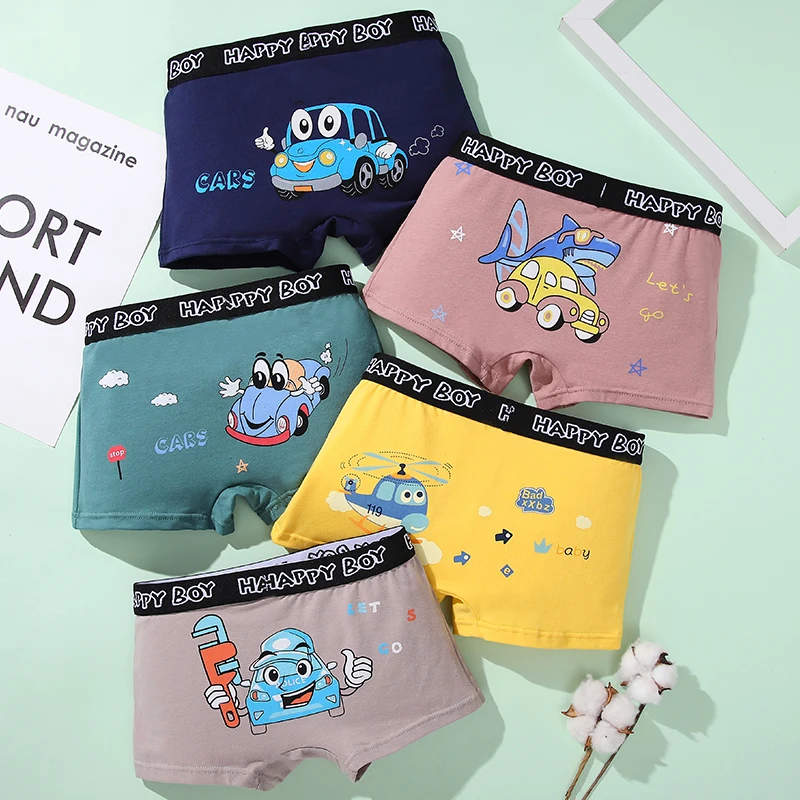 

5pcs/lot 1-12Y Kids Cartoon Underwear Boxers Panty Teenager Underpants Children's Shorts Panties For Boys