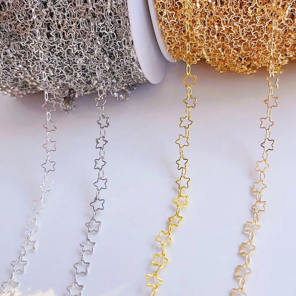 2Meters 1Meter Star Chains for Neckalce Bracelet Jewelry Making DIY Components Accessories Gold Color Chain Wholesale |