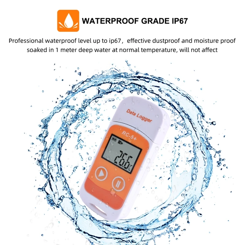 

High-precision Digital RC-5+ PDF USB Temperature Data Logger 32000 Points Upgrade for Refrigeration, Cold Chain Transport, Labs