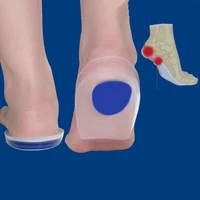 1 pair silicone gel insoles heel plantar fasciitis heel cushion pain absorption heel pads relief shock for callus corns bone