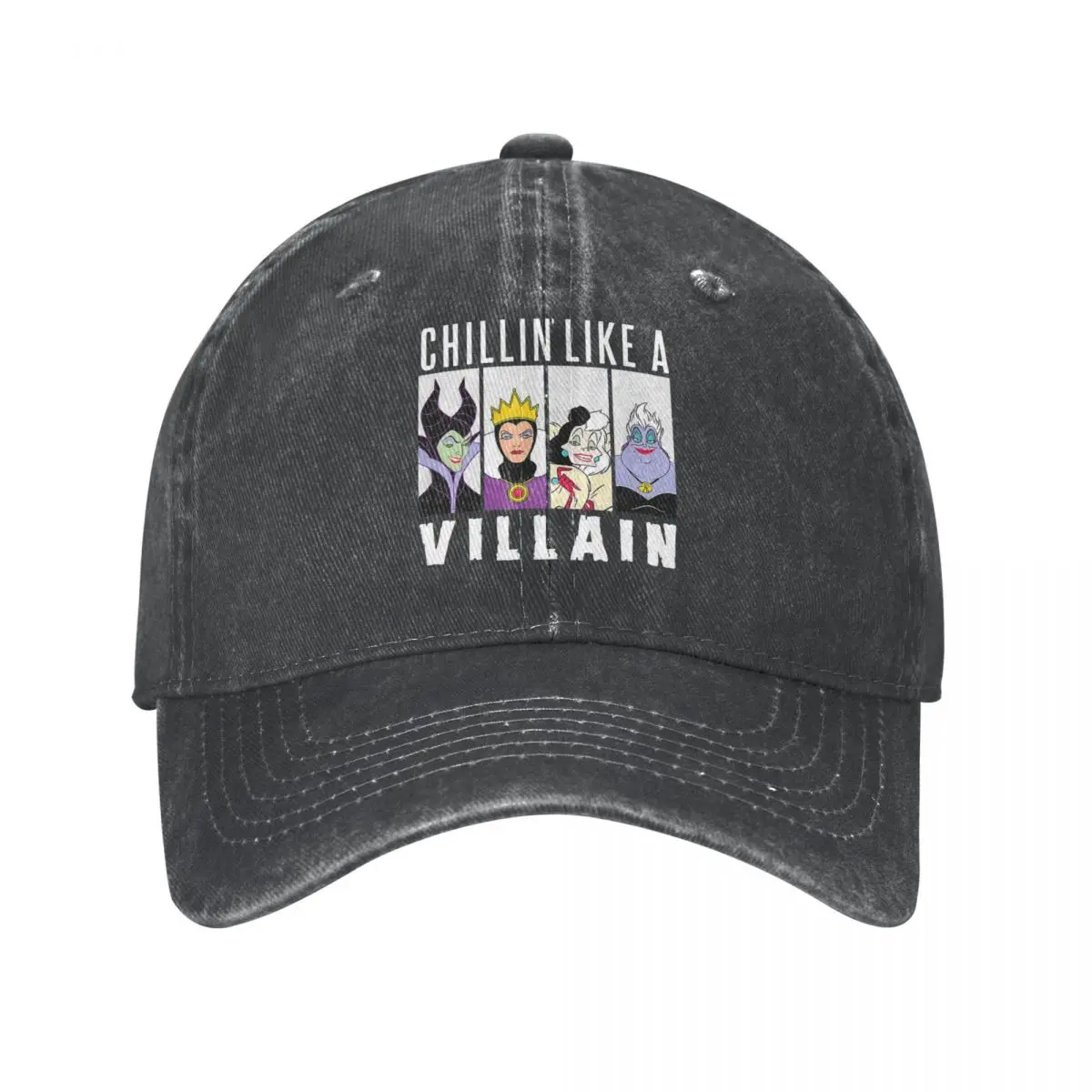 

Disney Villain Baseball Caps Fashion Distressed Washed Gang Ursula Evil Queen Cruella Maleficent Cap Men Running Golf Hats Cap