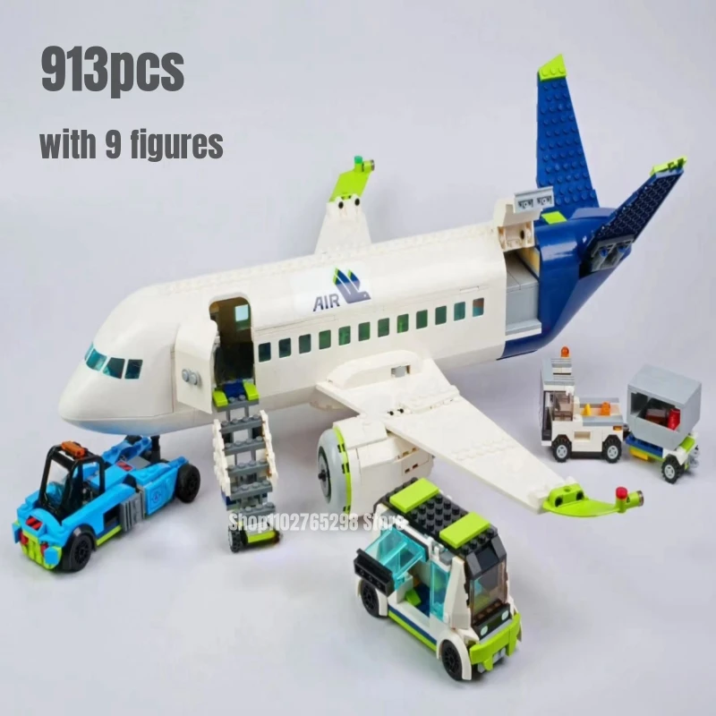 913 шт. Детский конструктор пассажирский самолет