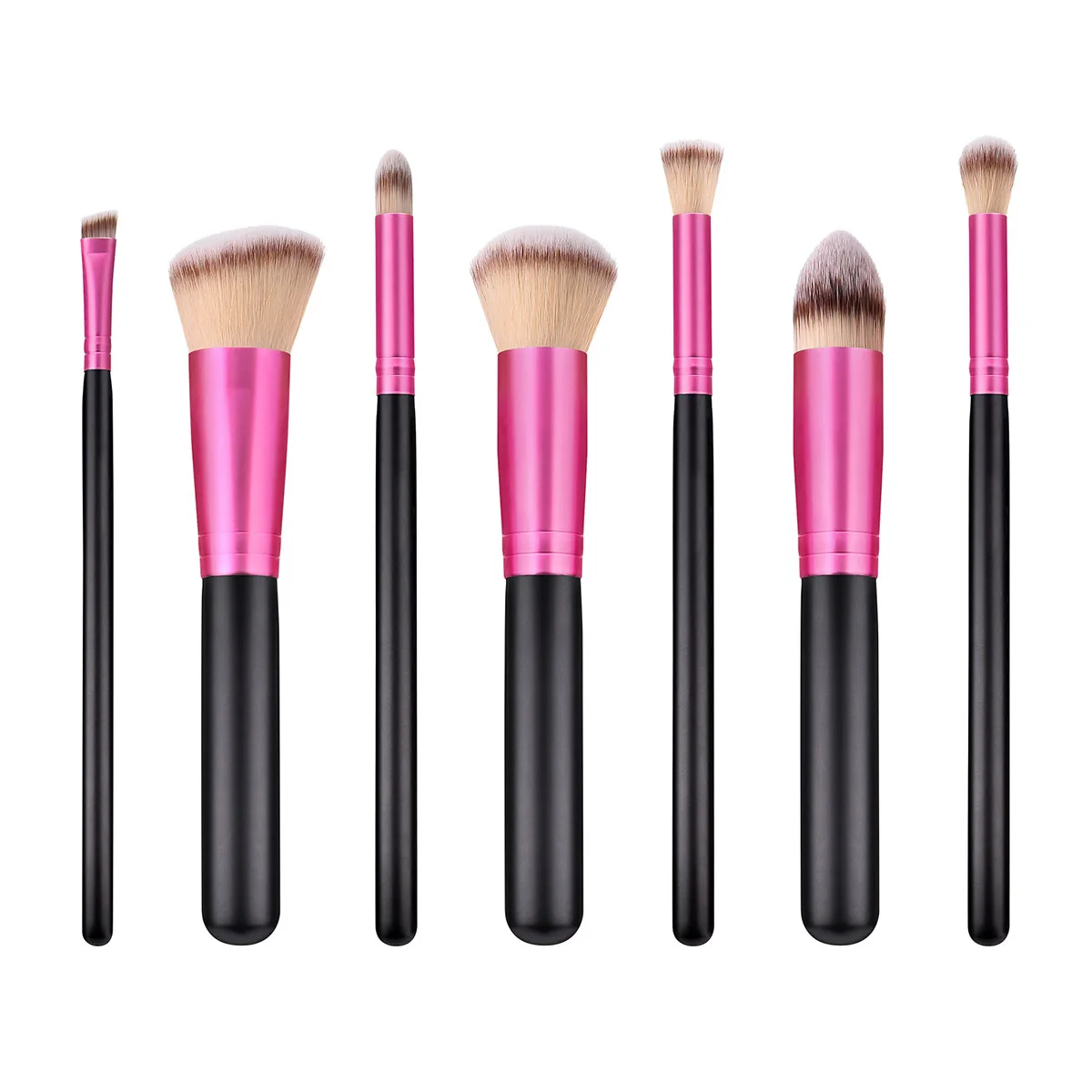 

7pcs Wooden Handle Nylon Bristles Makeup Brush Cosmetics Powder Blush Brush Kit for Woman (T-07-060)