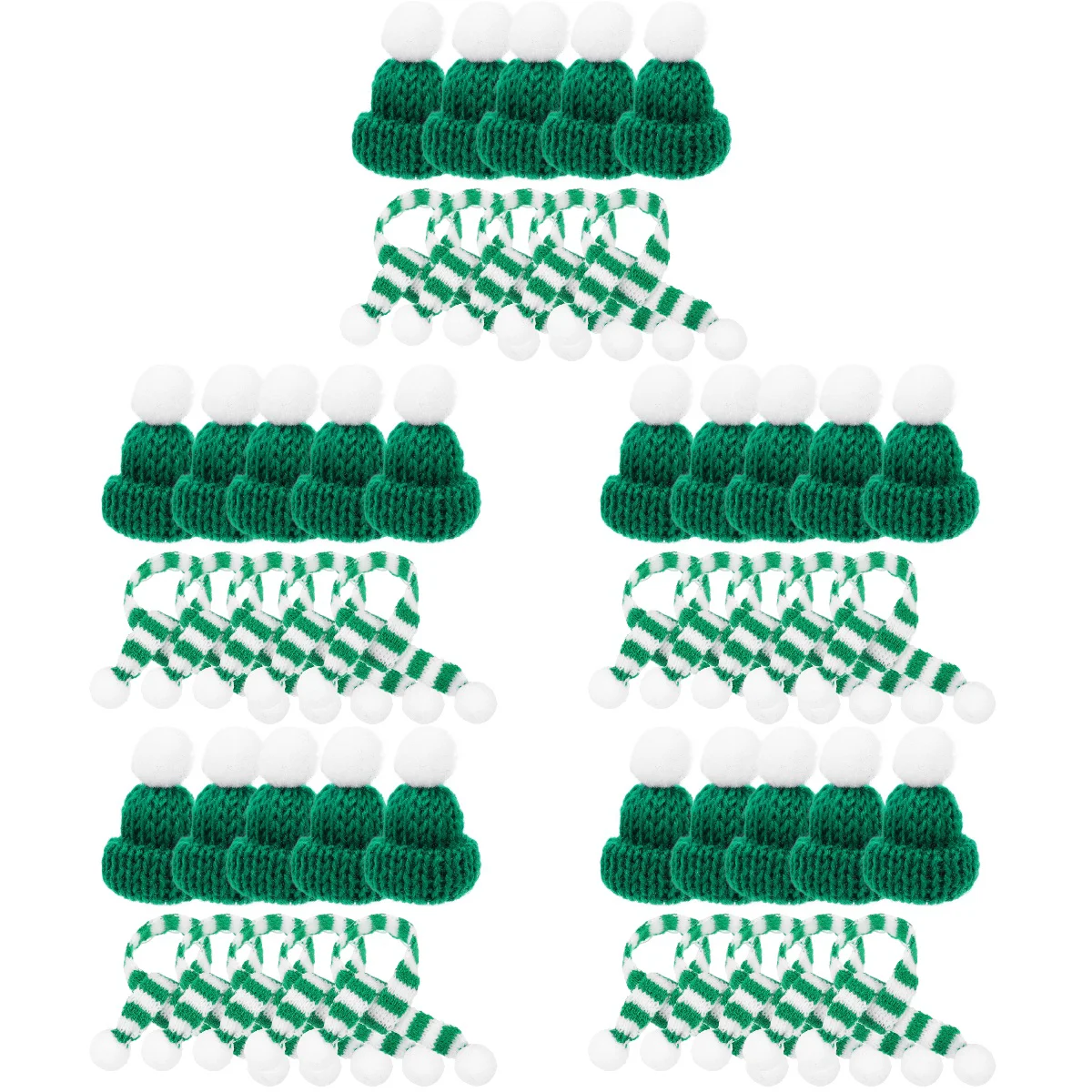 

25 Sets Bottle Mini Scarves Hats Christmas Bottle Ornaments Decors