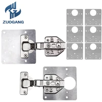 8pcs hinge repair plate brushed stainless steel cabinet hinge fixing plate bracket kit screws door hardware