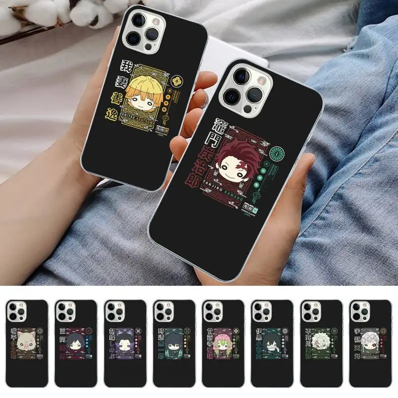 

MaiYaCa Japan Anime Demon Slayer Cartoon Phone Case for iPhone 11 12 13 Mini Pro Max 8 7 6 6S Plus X 5 SE 2020 XR XS Case shell
