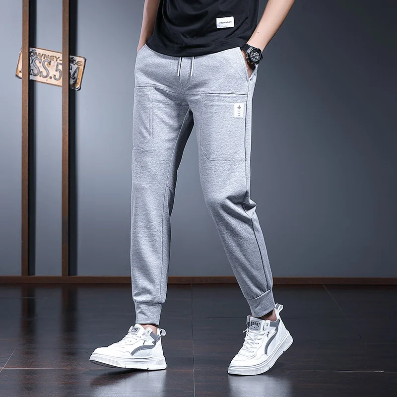 

Joggers Men Sweatpants Elastic WaistBlack Gray clothing Summer Spring sweat Pants Men Tracksuit Pants