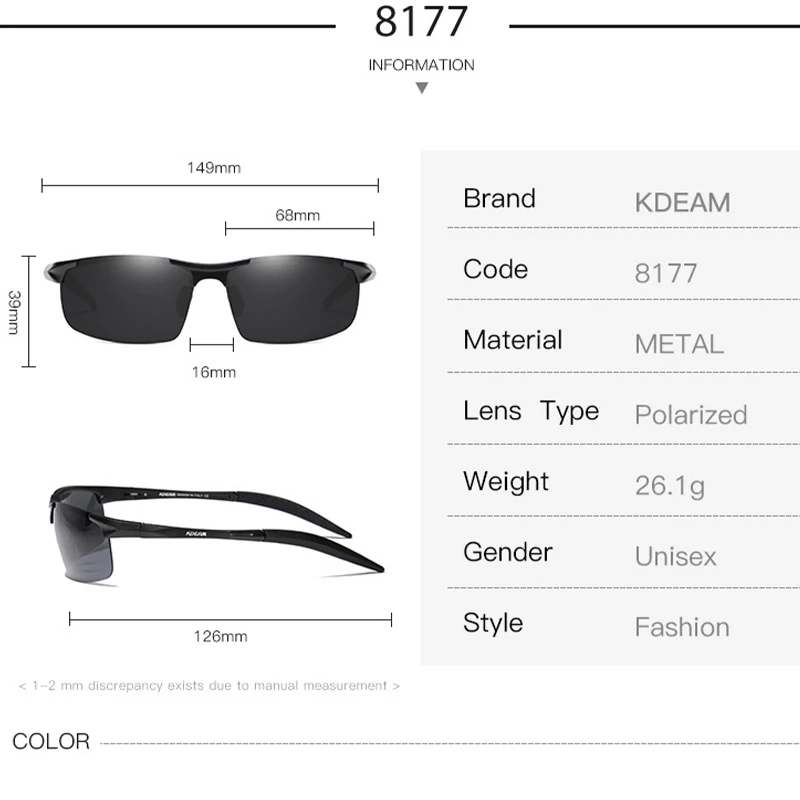 KDEAM Топ Алюминий Магний HD Поляризованные Солнцезащитные Очки Мужские Спортивные